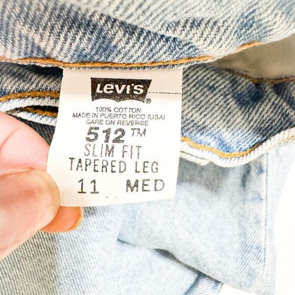 Levi's 512 Vintage Deadstock Slim Fit Tapered Leg Light Denim Jeans Size 11 NWT - Picture 7 of 8
